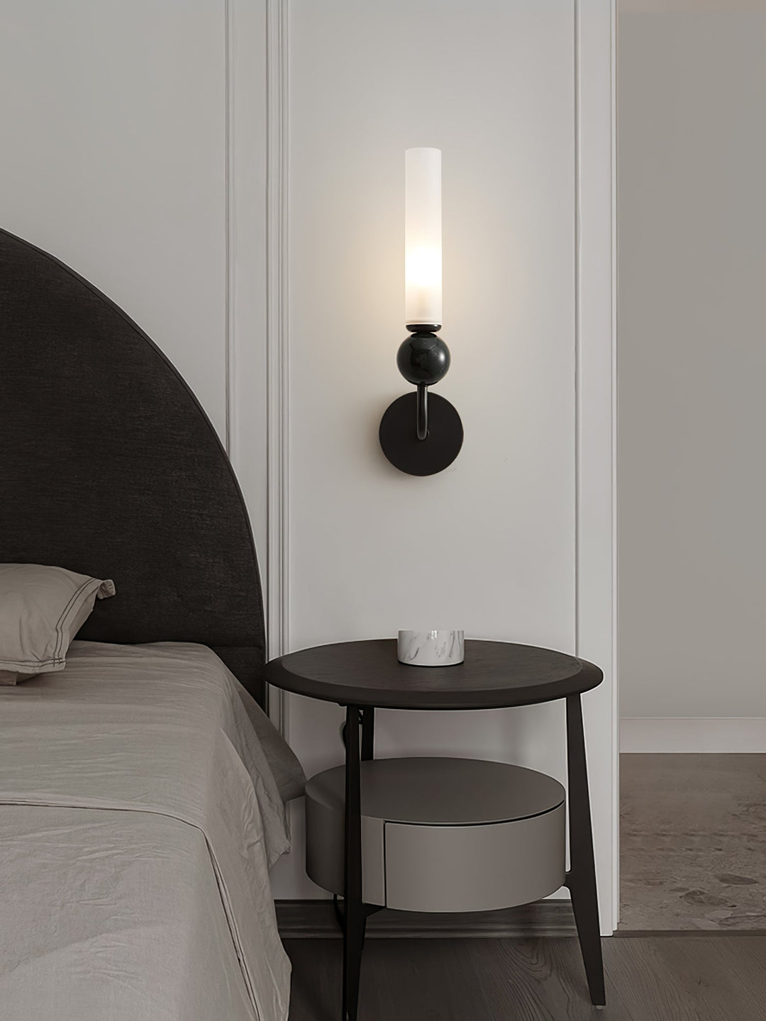 Slim Brass Glass Wall Sconce