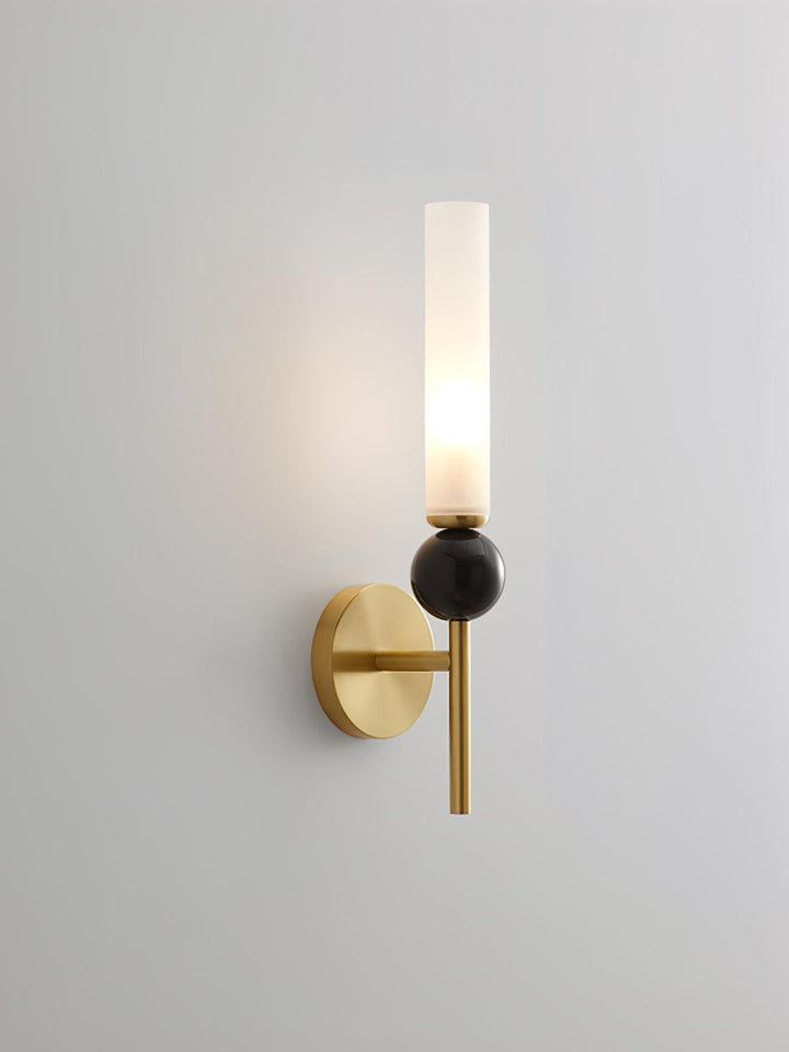 Slim Brass Glass Wall Sconce