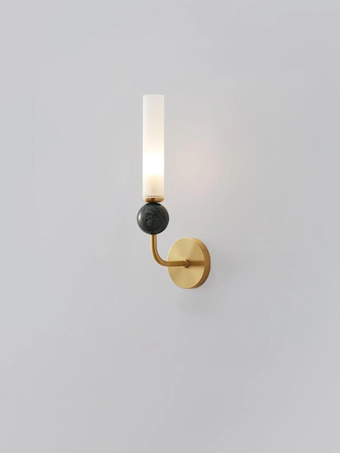 Slim Brass Glass Wall Sconce