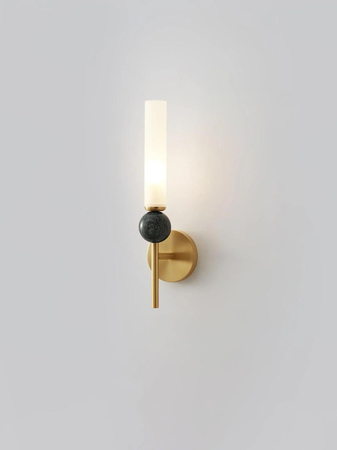 Slim Brass Glass Wall Sconce