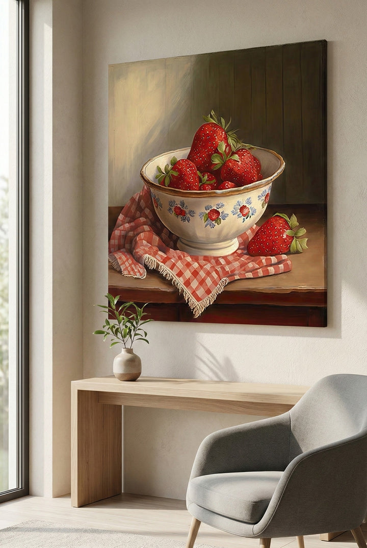 Strawberries Still Life Canvas Art