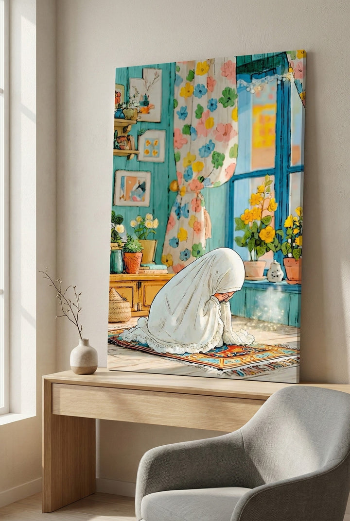 Serene Prayer Canvas Wall Art