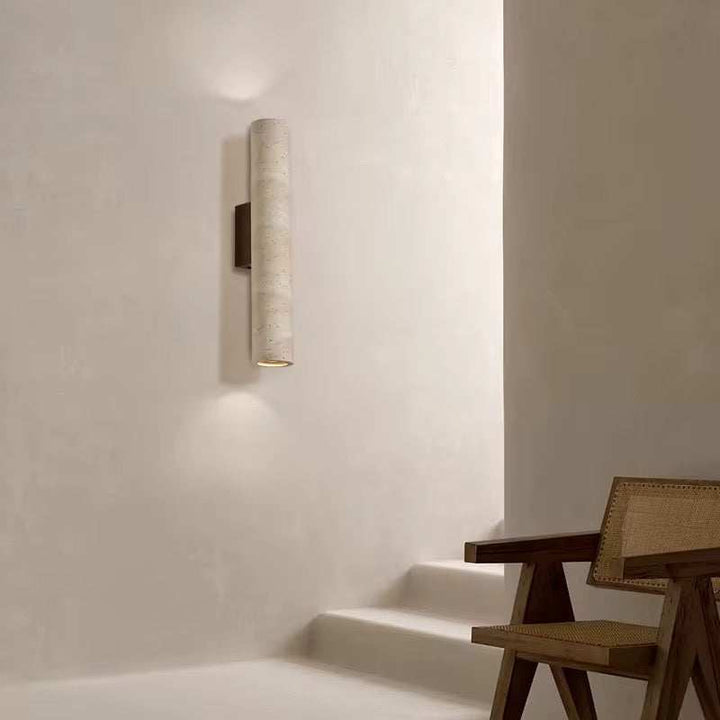Vertical Travertine Wall Light