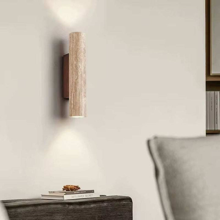 Vertical Travertine Wall Light