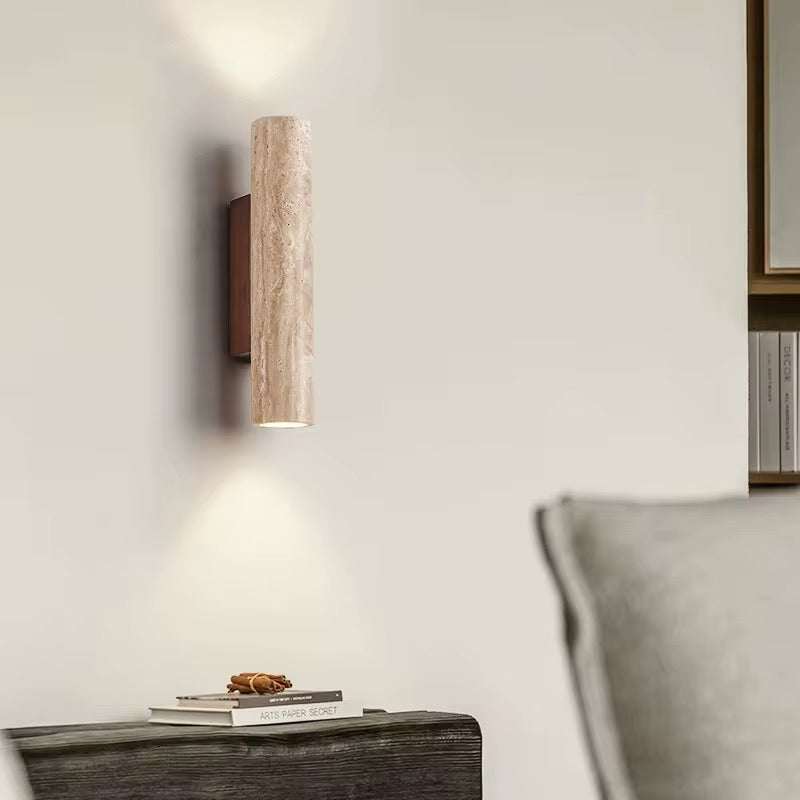 Vertical Travertine Wall Light