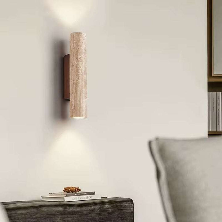 Vertical Travertine Wall Light
