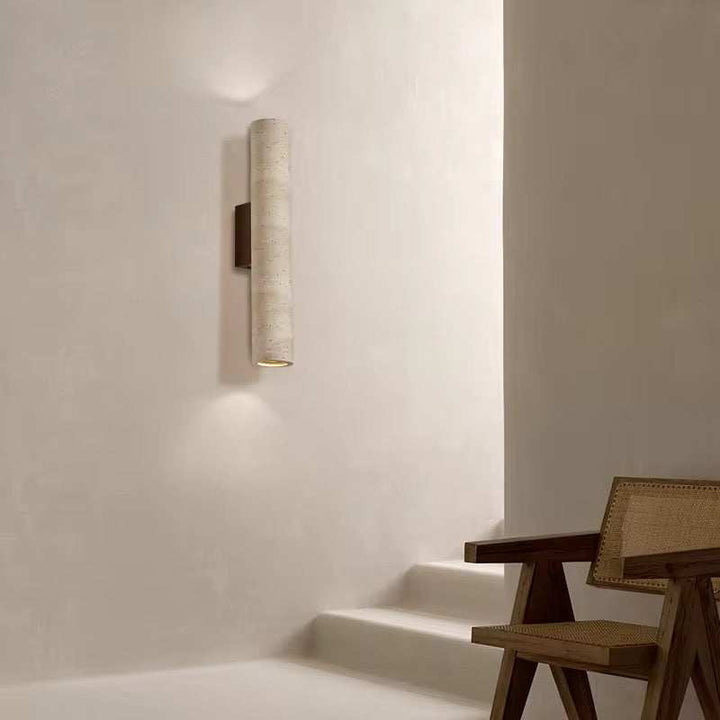 Vertical Travertine Wall Light