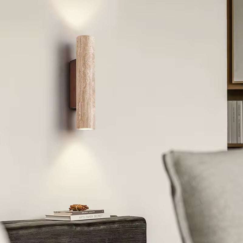Vertical Travertine Wall Light