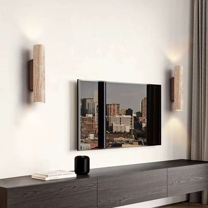 Vertical Travertine Wall Light