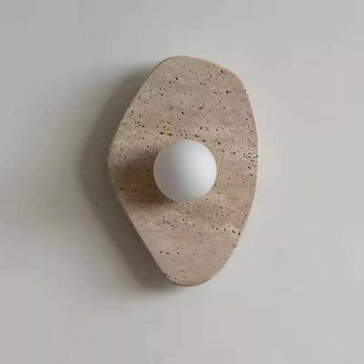 Travertine Globe Wall Light