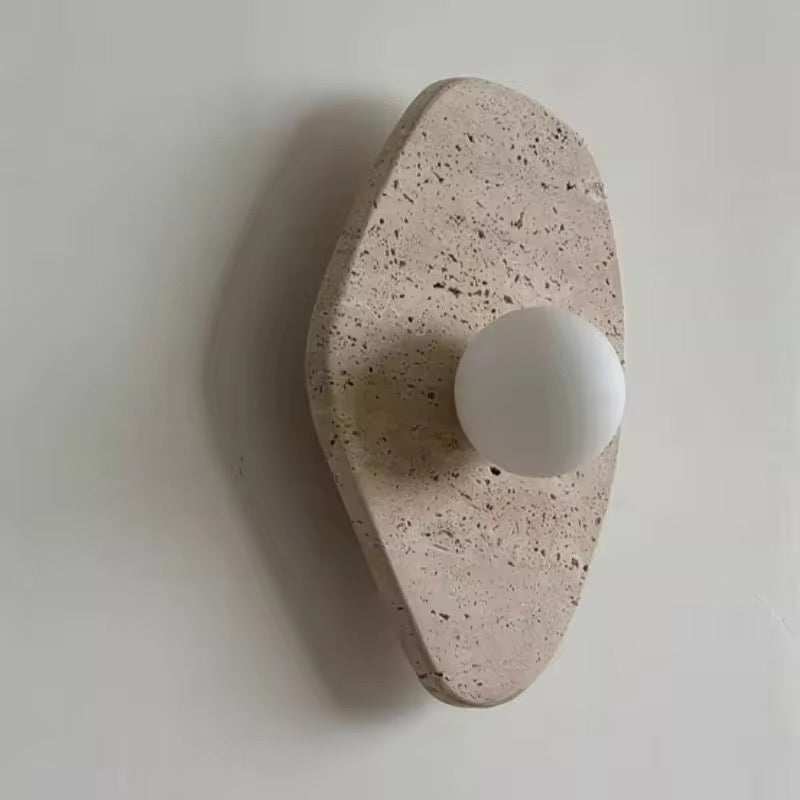 Travertine Globe Wall Light