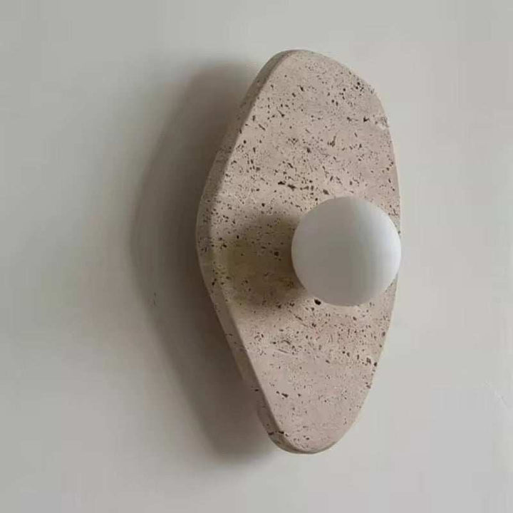 Travertine Globe Wall Light