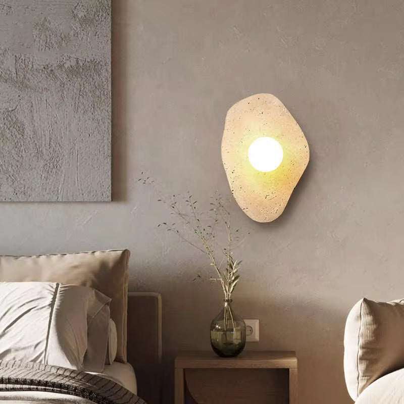 Travertine Globe Wall Light