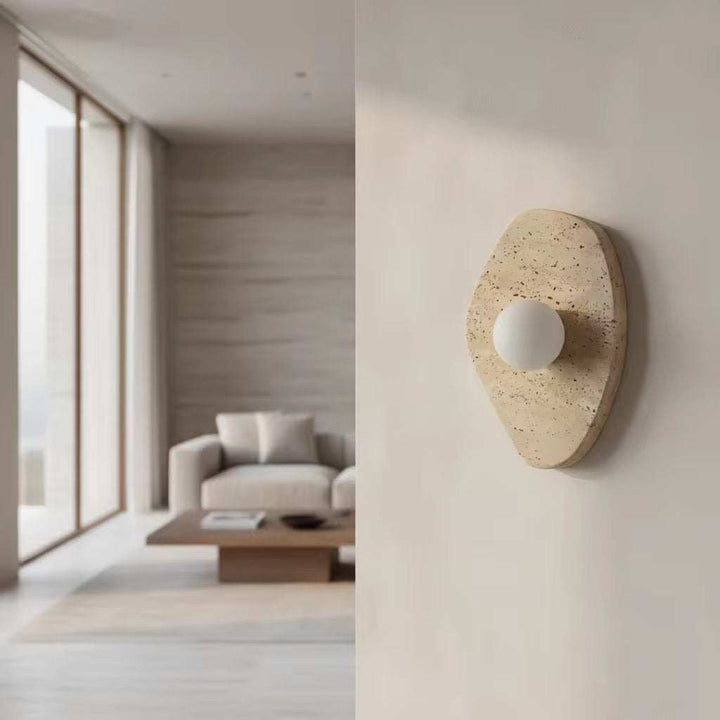 Travertine Globe Wall Light