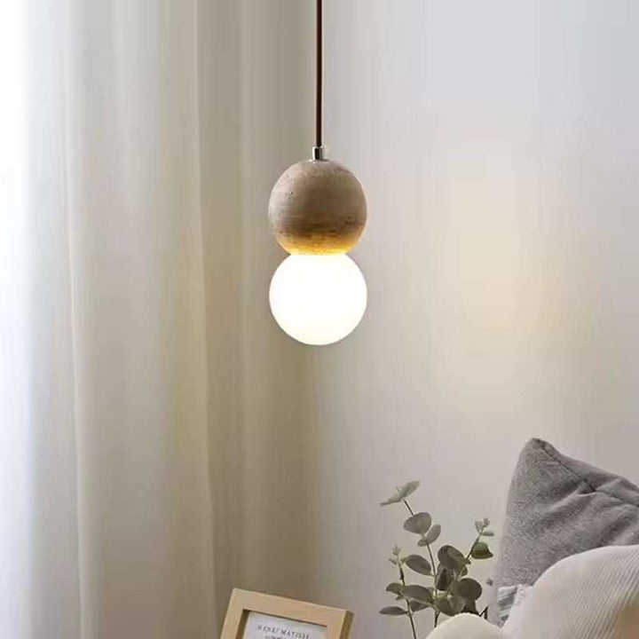 Travertine Globe Pendant Light