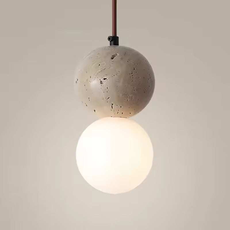 Travertine Globe Pendant Light