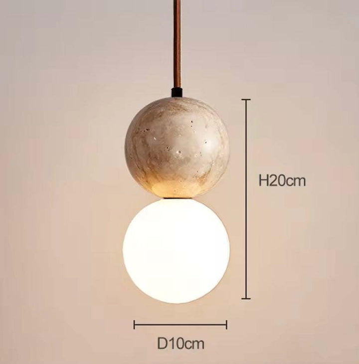 Travertine Globe Pendant Light