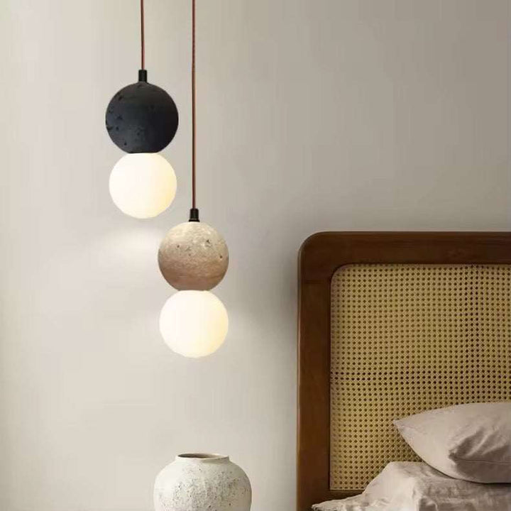 Travertine Globe Pendant Light