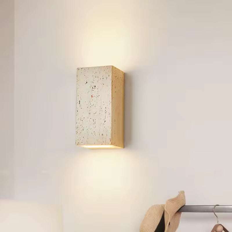 Minimal Wall Block Travertine Sconce