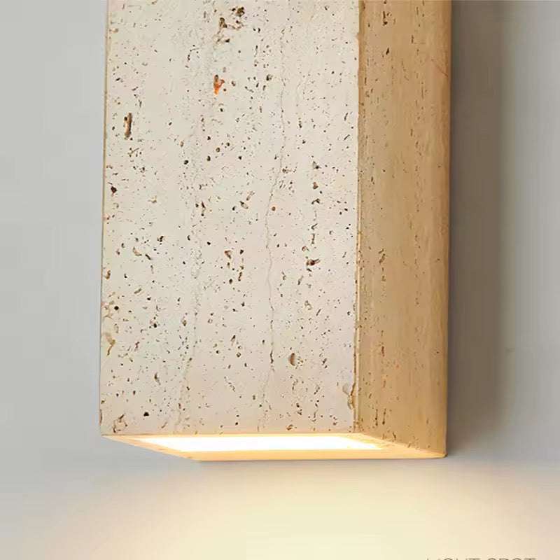 Minimal Wall Block Travertine Sconce