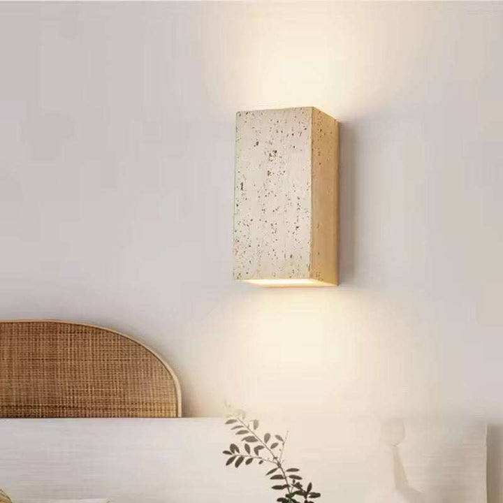 Minimal Wall Block Travertine Sconce