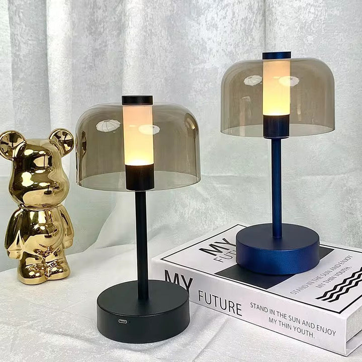 Modern Glass Dome rechargeable Table Lamp