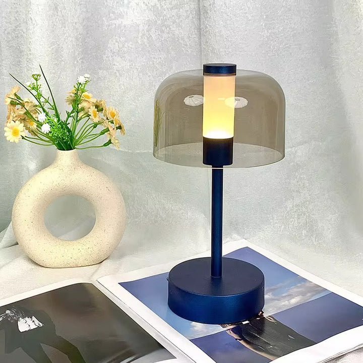 Modern Glass Dome rechargeable Table Lamp