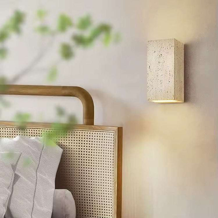 Minimal Wall Block Travertine Sconce