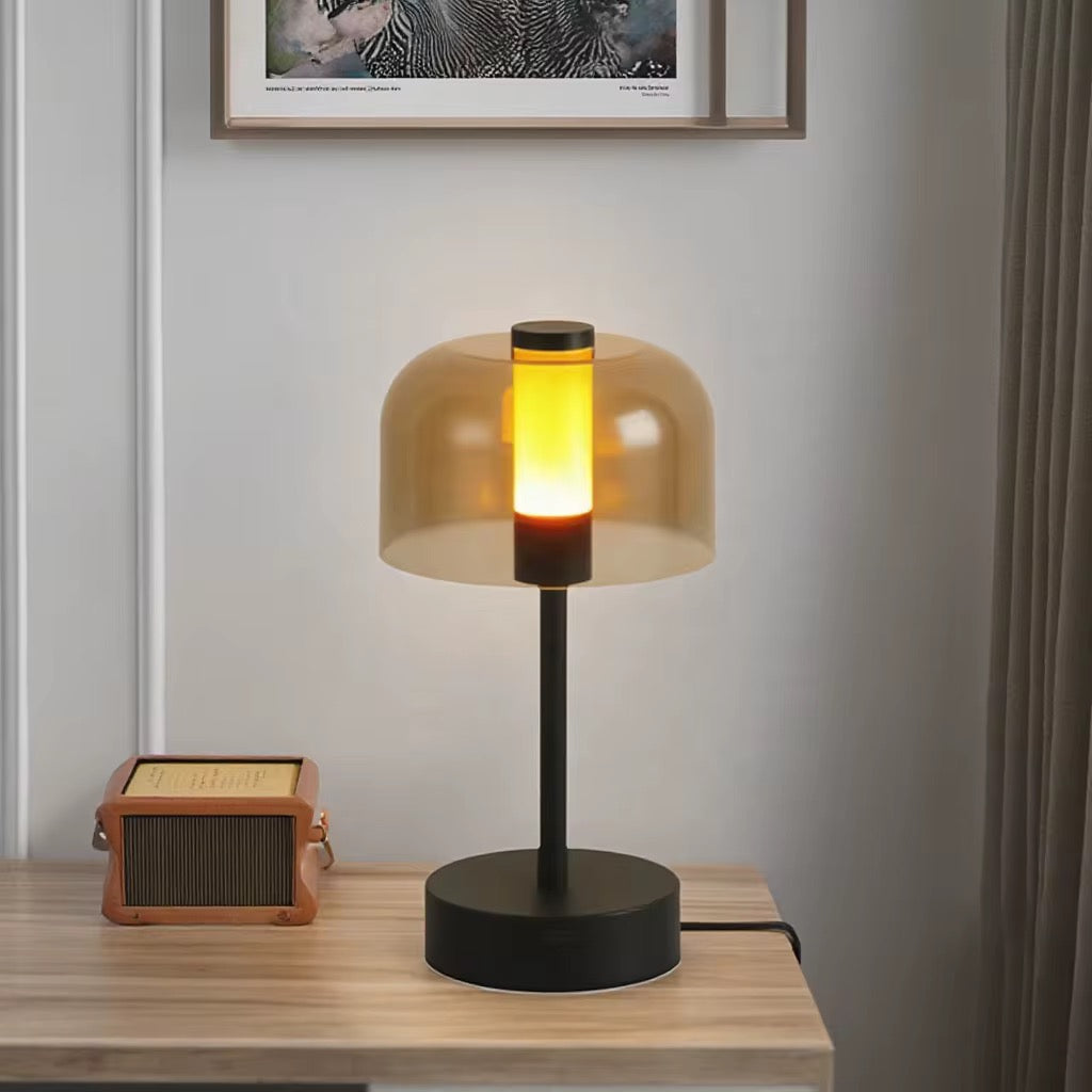 Modern Glass Dome rechargeable Table Lamp