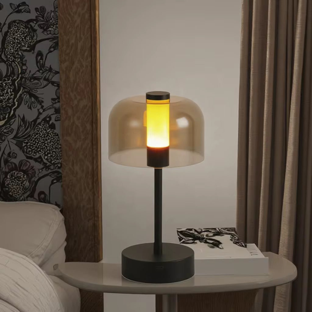 Modern Glass Dome rechargeable Table Lamp