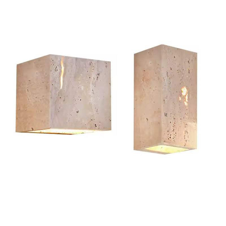 Minimal Wall Block Travertine Sconce