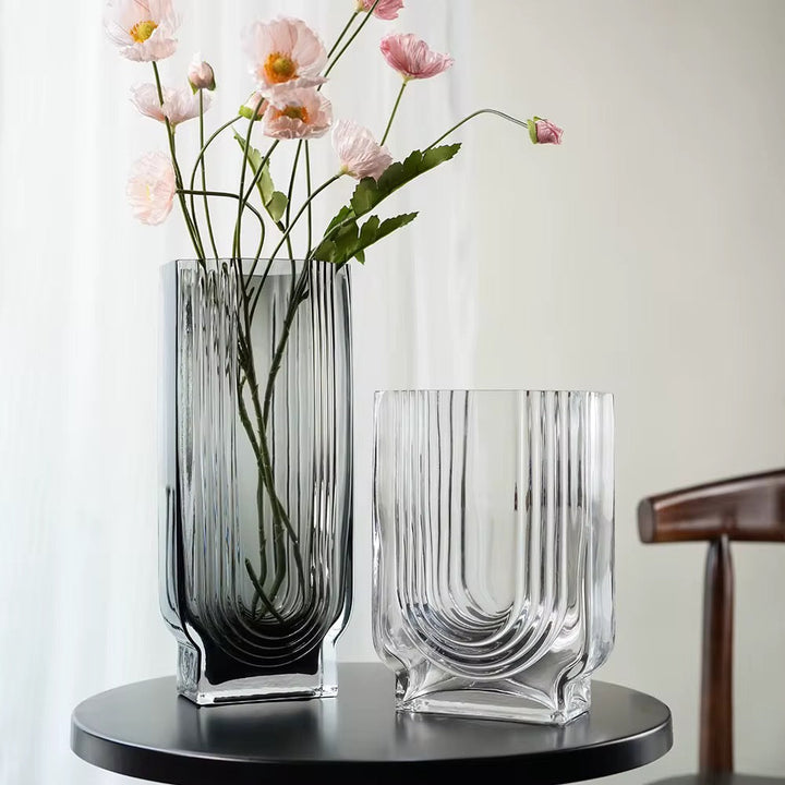 Ribbed Glass Vases