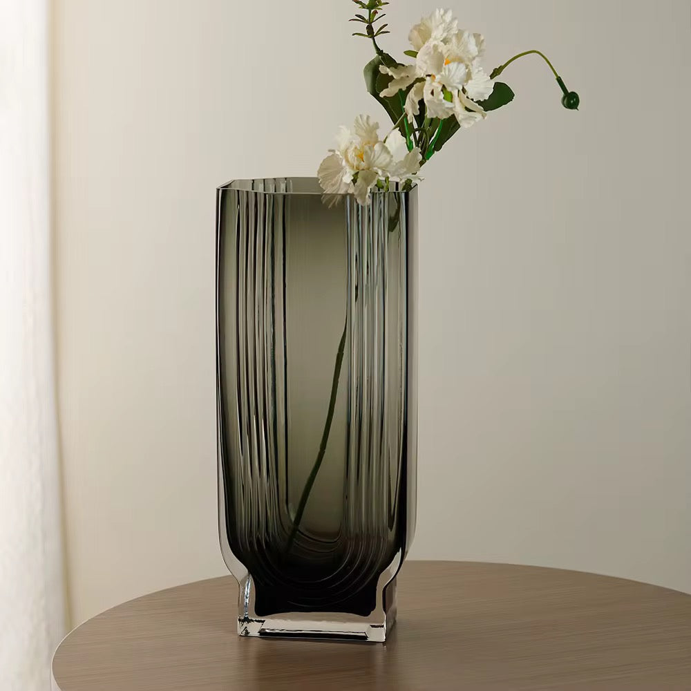 Ribbed Glass Vases