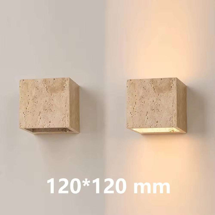 Minimal Wall Block Travertine Sconce