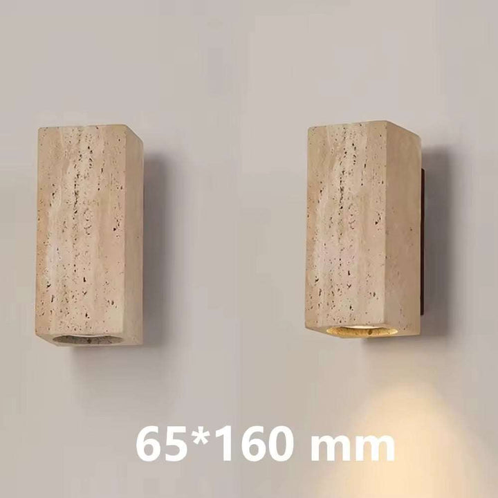 Minimal Wall Block Travertine Sconce