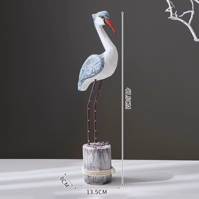 Coastal Bird Sculpture Decor