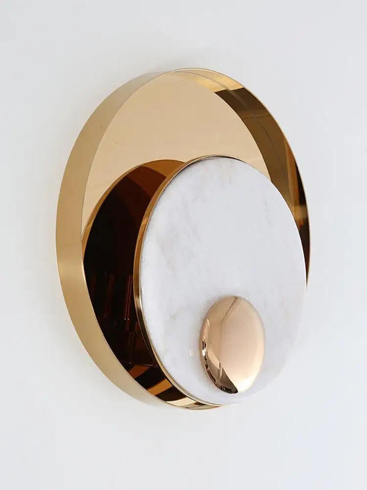 Round Black & Gold Wall Light