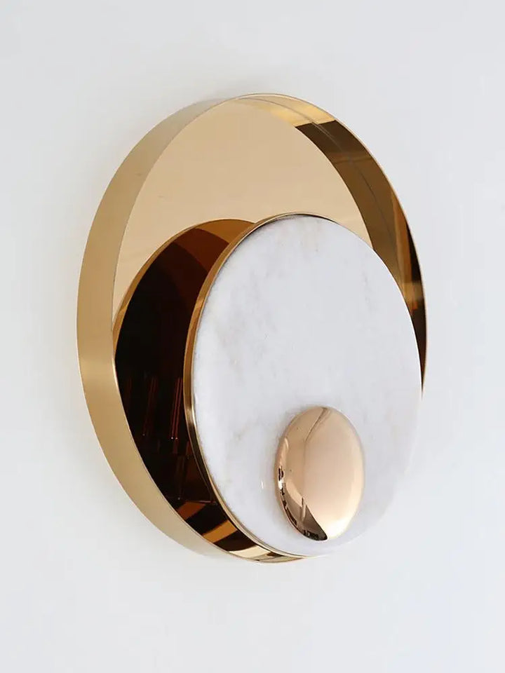 Round Black & Gold Wall Light