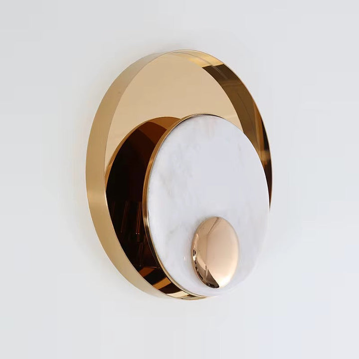 Round Black & Gold Wall Light