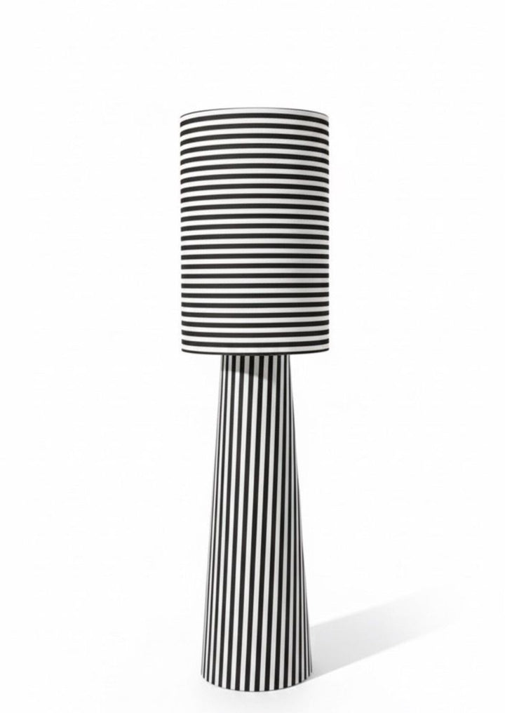 Striped Black & White Floor Lamp