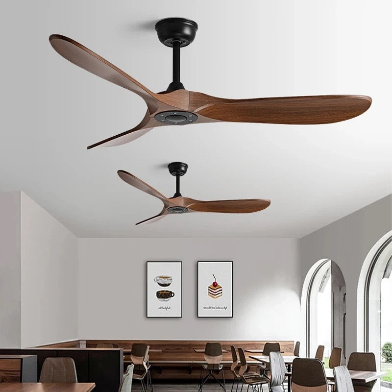 Modern 3-Blade Ceiling Fan with Solid Wood Blades