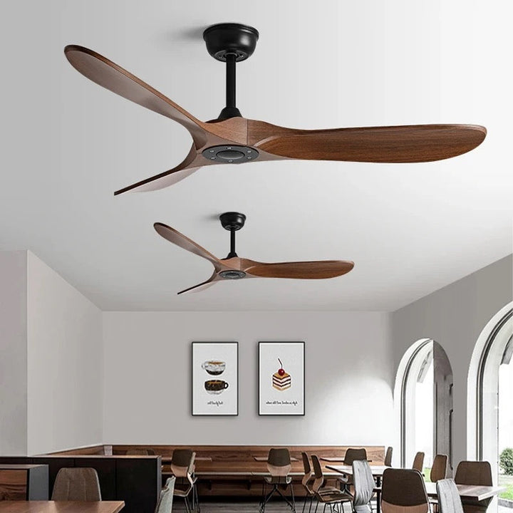 Modern 3-Blade Ceiling Fan with Solid Wood Blades