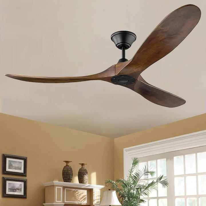 Modern 3-Blade Ceiling Fan with Solid Wood Blades