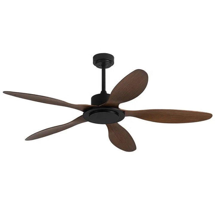 Modern 5-Blade Ceiling Fan with Wood Grain Finish