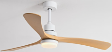 Modern 3-Blade Ceiling Fan with Walnut Wood Grain Finish