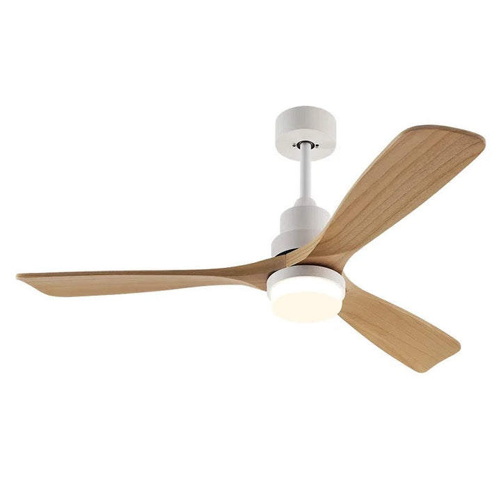 Modern 3-Blade Ceiling Fan with Walnut Wood Grain Finish