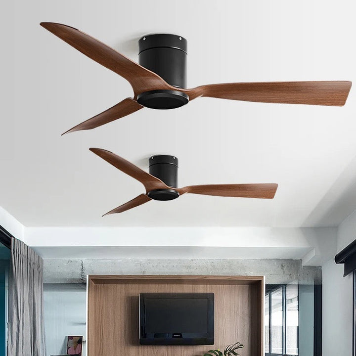 Modern Ceiling Fan with Walnut Blades, 52-inch