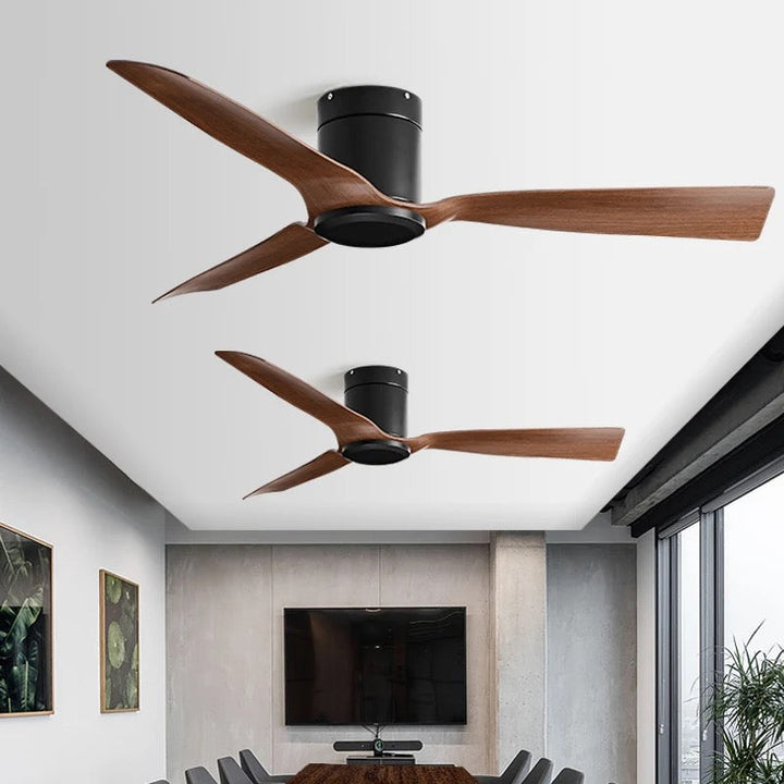 Modern Ceiling Fan with Walnut Blades, 52-inch