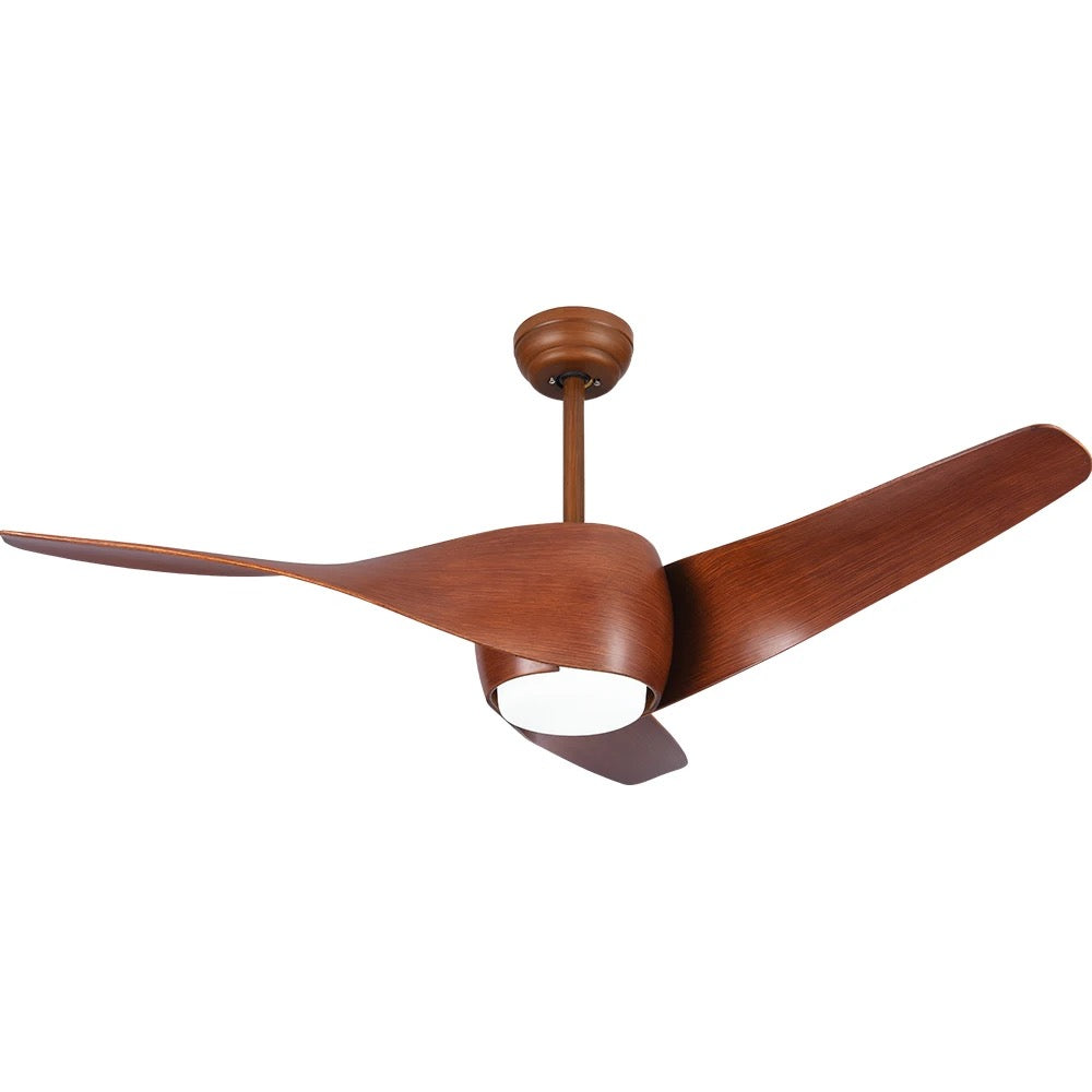 Modern Sculptural Ceiling Fan with Integrated Light, 52-inch