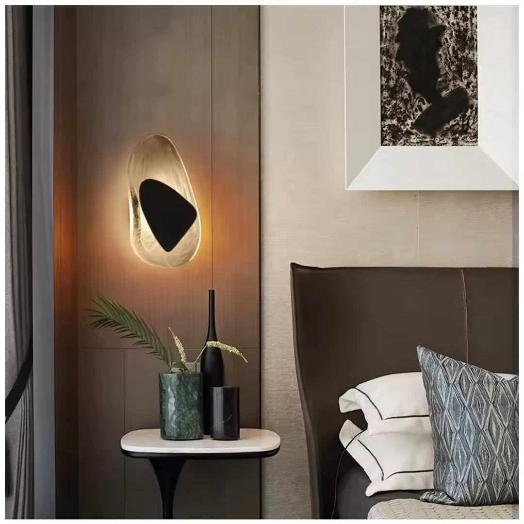 Artistic Swirl Wall Light - Black Background Edition